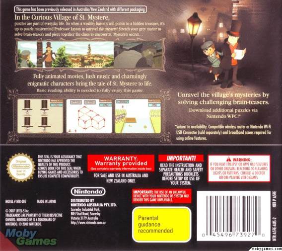 Professor Layton and the Curious Village - Nintendo DS (Nintendo - 1) video game collectible [Barcode 045496739270] - Main Image 2