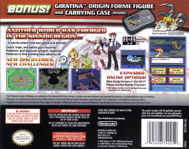 Pokémon: Platinum Version - Nintendo DS (Nintendo - 1) video game collectible [Barcode 045496468699] - Main Image 2