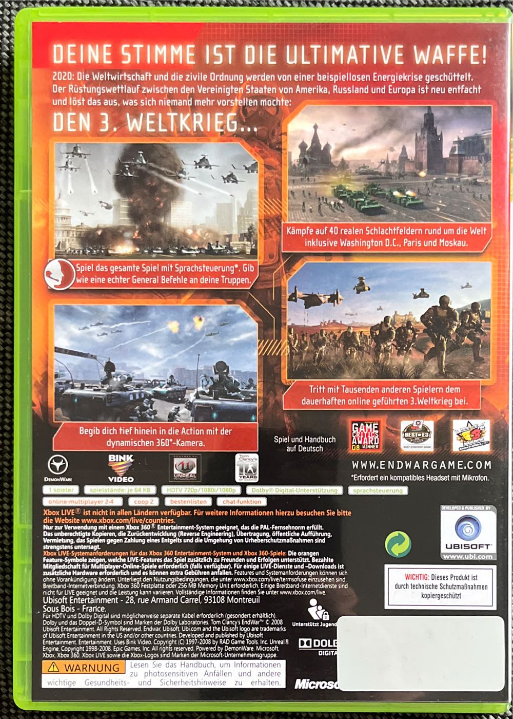 Tom Clancys Endwar - Microsoft Xbox 360 video game collectible [Barcode 3307210333339] - Main Image 2