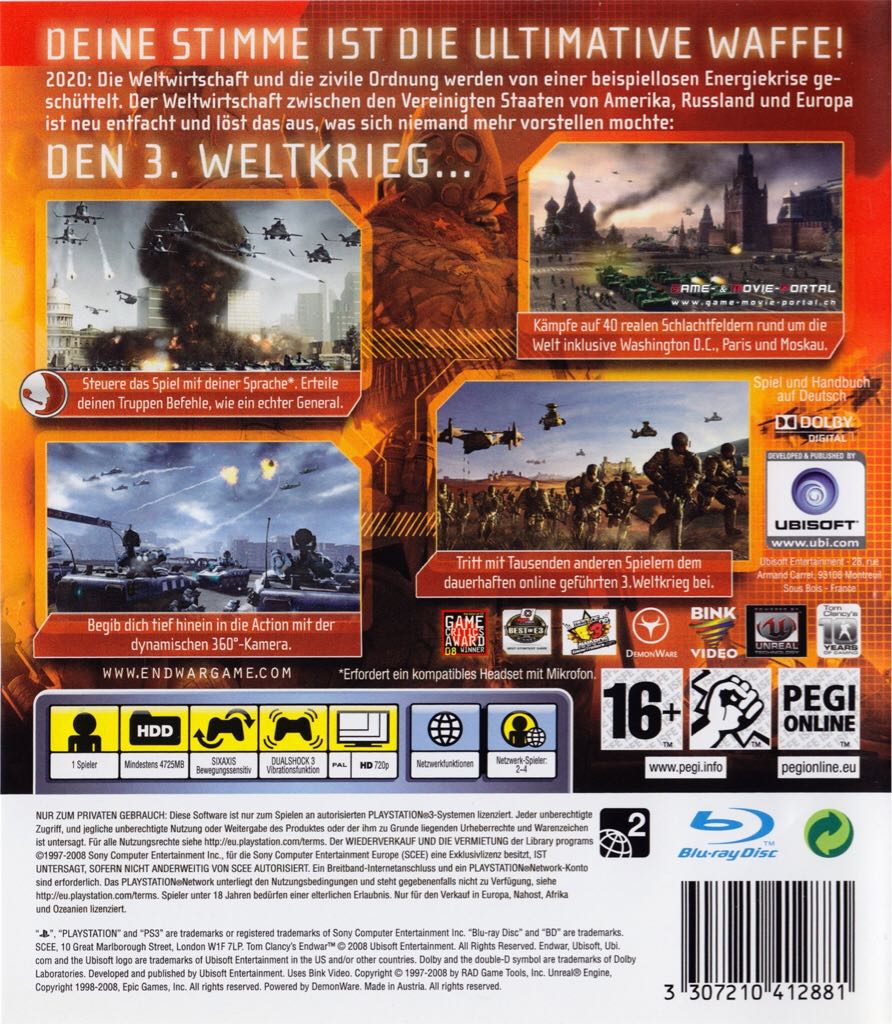 Tom Clancys Endwar - Sony PlayStation 3 (PS3) (Ubisoft - 1) video game collectible [Barcode 3307210412881] - Main Image 2
