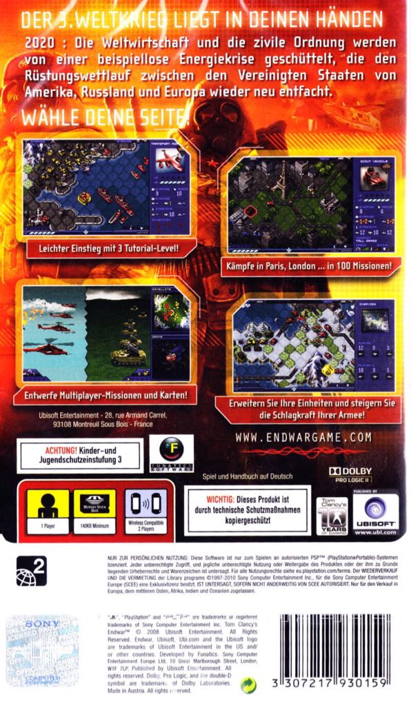 Tom Clancys Endwar - Sony PlayStation Portable (PSP) video game collectible [Barcode 3307210413253] - Main Image 2