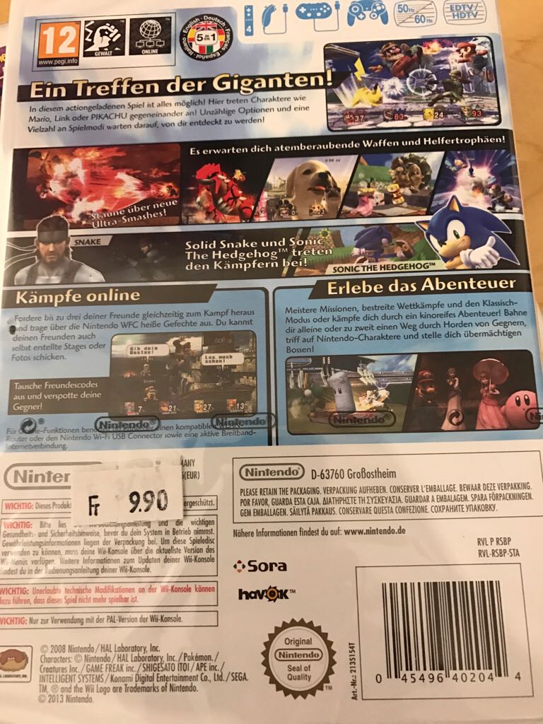 Super Smash Bros Brawl - Nintendo Wii (Nintendo - 4) video game collectible [Barcode 045496402037] - Main Image 2