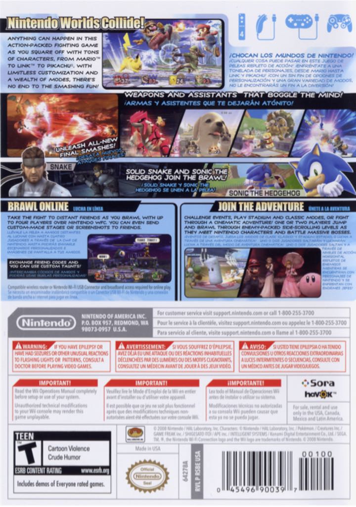 Super Smash Bros Brawl - Nintendo Wii (Nintendo - 4) video game collectible - Main Image 2