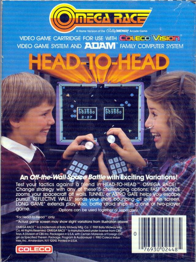 Omega Race - Colecovision (Bally Midway - 1-2) video game collectible [Barcode 076930024485] - Main Image 2