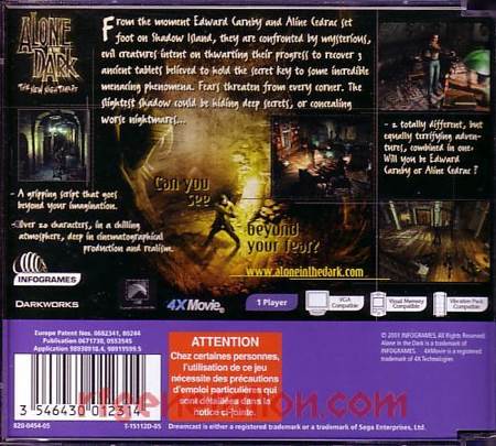 Alone in the Dark - Sega Dreamcast video game collectible [Barcode 742725226364] - Main Image 2