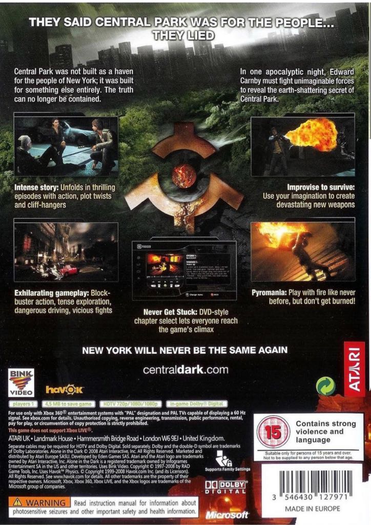 (*2008) Alone in the Dark - Sony PlayStation 2 (PS2) (Atari - 1) video game collectible [Barcode 742725276444] - Main Image 2