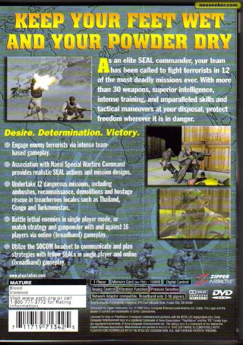 Socom US Navy Seals - Sony PlayStation 2 (PS2) video game collectible - Main Image 2