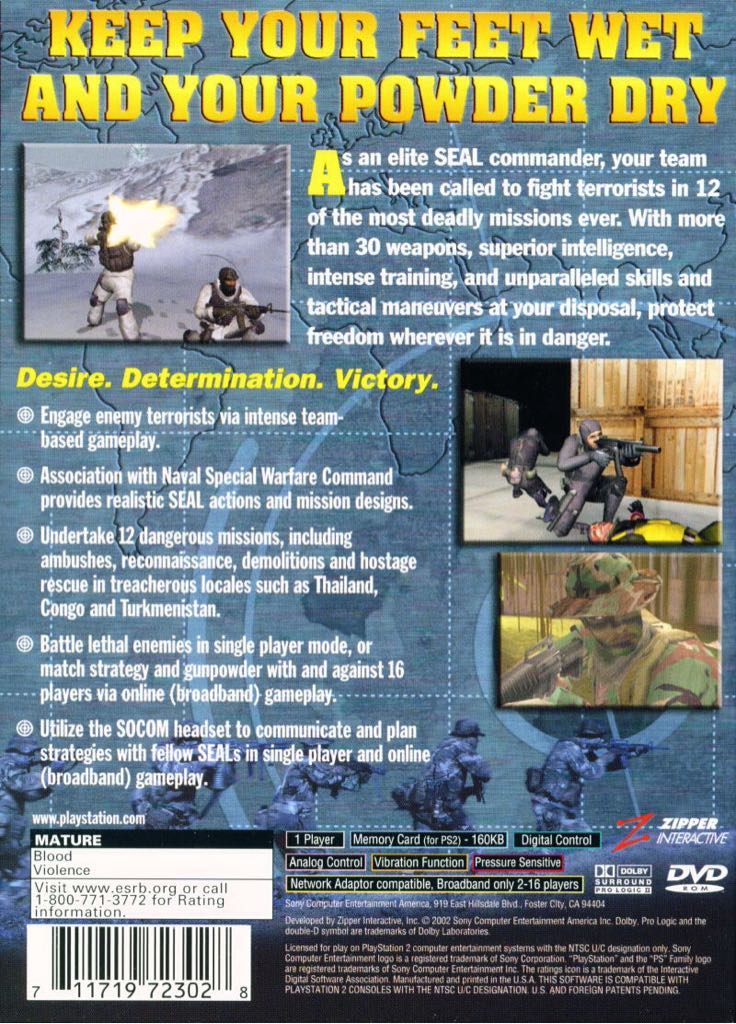 Socom U.S. Navy Seals - Sony PlayStation 2 (PS2) (Sony Computer Entertainment - 1) video game collectible - Main Image 2