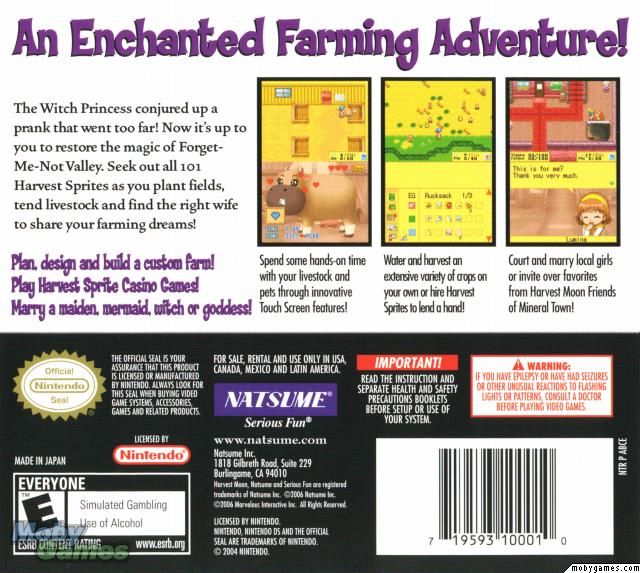 Harvest Moon DS - Nintendo DS (Natsume - 1) video game collectible [Barcode 045496462987] - Main Image 2