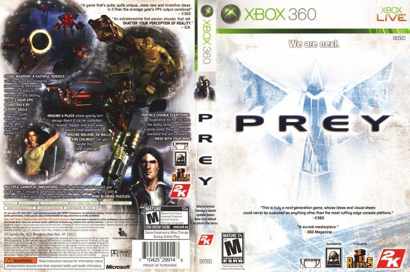 Prey - Microsoft Xbox 360 (Take Two Interactive - 8) video game collectible [Barcode 1042529914] - Main Image 2