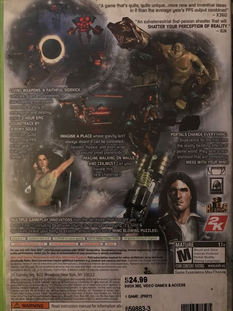 Prey - Microsoft Xbox (2k Games / Aspyr) video game collectible - Main Image 2