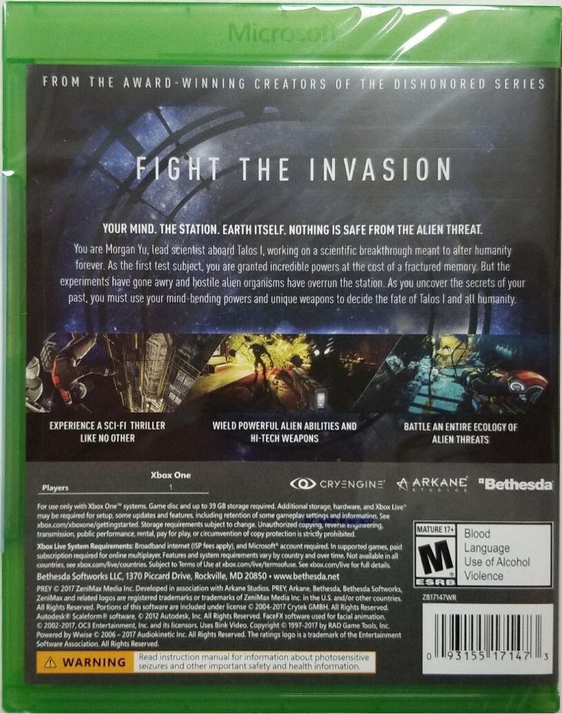 Prey - Microsoft Xbox One video game collectible - Main Image 2