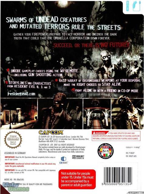 Resident Evil: The Umbrella Chronicles - Nintendo Wii (Capcom - 2) video game collectible [Barcode 013388350025] - Main Image 2