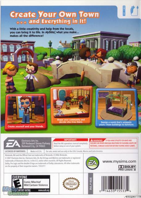 MySims - Nintendo Wii (Electronic Arts/EA Games - 1) video game collectible [Barcode 014633155334] - Main Image 2