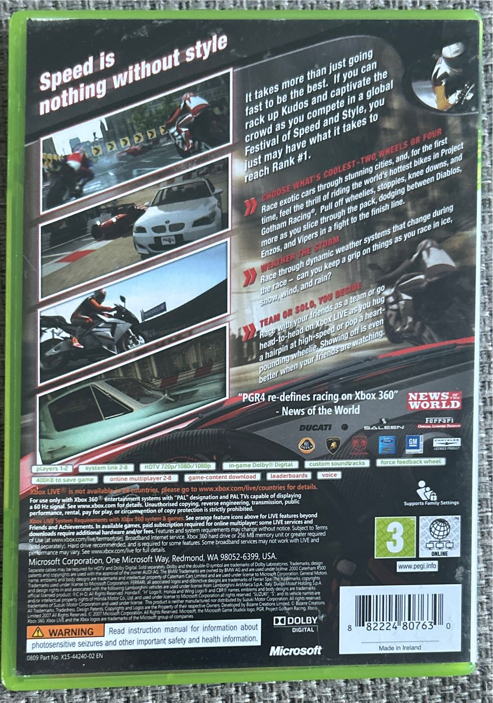 Project Gotham Racing 4: (Grey Classics) - Microsoft Xbox 360 (Microsoft Game Studios - 2) video game collectible [Barcode 882224807630] - Main Image 2