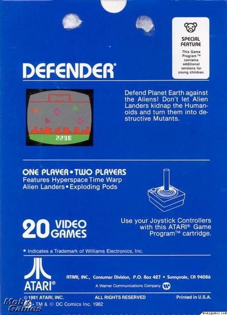Defender  - Atari 2600 video game collectible - Main Image 2