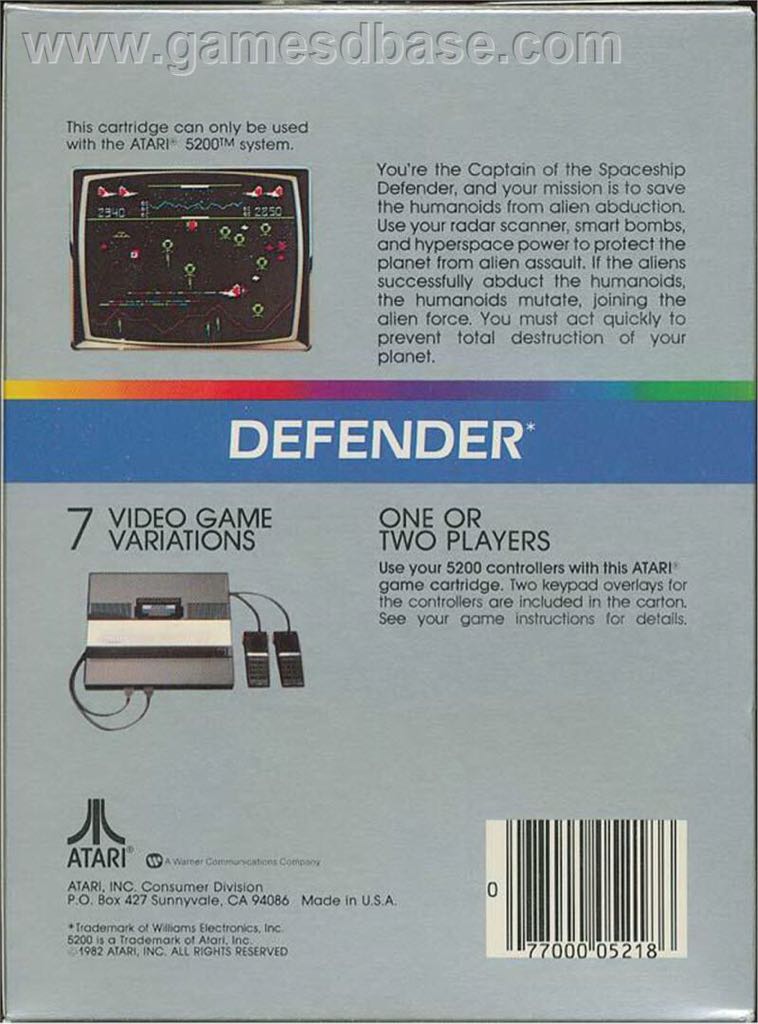 Defender  - Atari 2600 video game collectible - Main Image 2