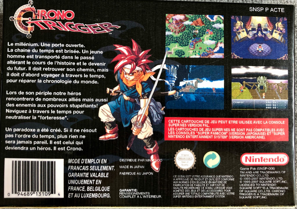 Chrono Trigger - Nintendo Super NES Classic (SquareSoft - 1) video game collectible [Barcode 0094689151047] - Main Image 2