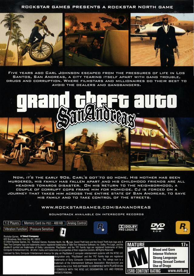 Grand Theft Auto: San Andreas - Sony PlayStation 2 (PS2) (Take Two Interactive - 2) video game collectible [Barcode 110425874107] - Main Image 2