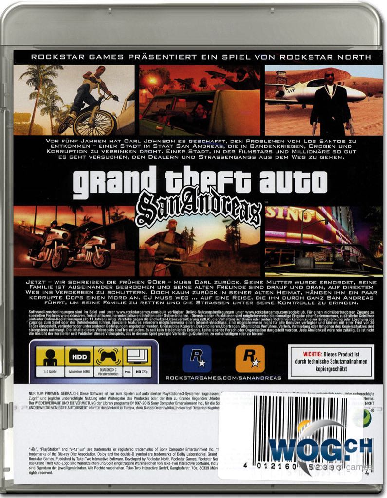 Grand Theft Auto: San Andreas - Sony PlayStation 3 (PS3) (Rockstar Games* Take-Two Interactive - 1) video game collectible [Barcode 4012160252393] - Main Image 2