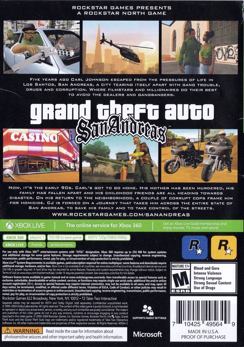 Grand Theft Auto: San Andreas - Microsoft Xbox 360 (Rockstar Games - 1) video game collectible [Barcode 5026555264990] - Main Image 2