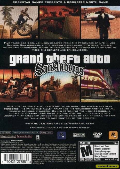 Grand Theft Auto: San Andreas - Sony PlayStation 2 (PS2) (2) video game collectible [Barcode 5026555304344] - Main Image 2