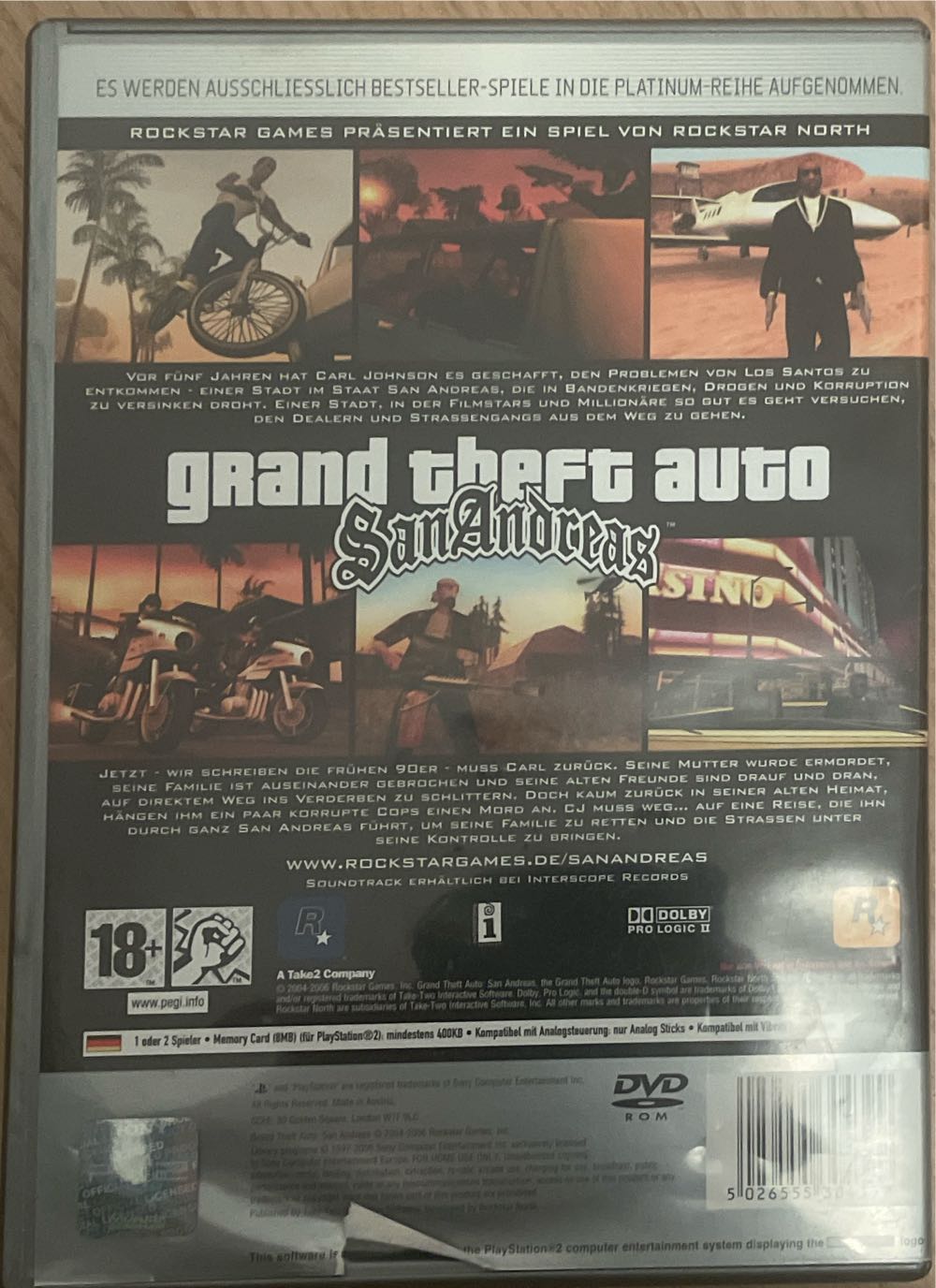Grand Theft Auto  San Andreas - Sony PlayStation 2 (PS2) (Rockstar Games) video game collectible [Barcode 5026555304399] - Main Image 2