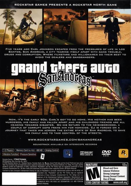 Grand Theft Auto: San Andreas - Sony PlayStation 2 (PS2) (Rockstar Games - 1) video game collectible [Barcode 710425278884] - Main Image 2