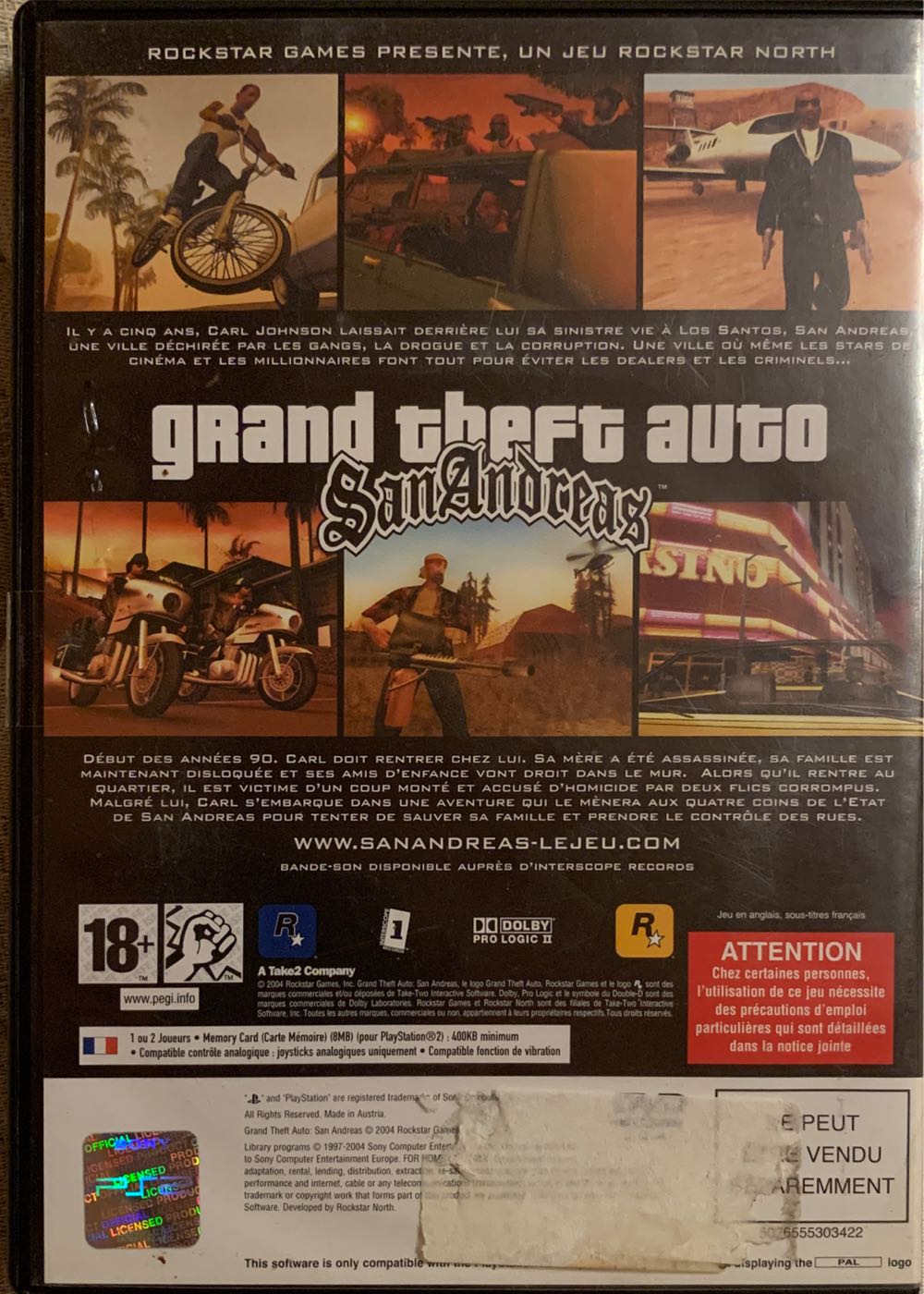 Grand Theft Auto: San Andreas - Sony PlayStation 2 (PS2) video game collectible - Main Image 2