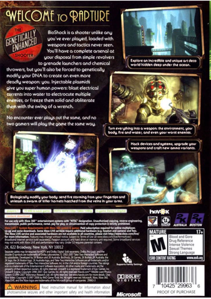 Bioshock 1 German  - Microsoft Xbox 360 (1) video game collectible [Barcode 5026555246439] - Main Image 2