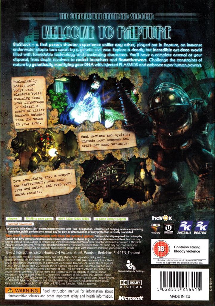 Bioshock - Microsoft Xbox 360 (2K Boston/2K - 1) video game collectible [Barcode 5026555246637] - Main Image 2