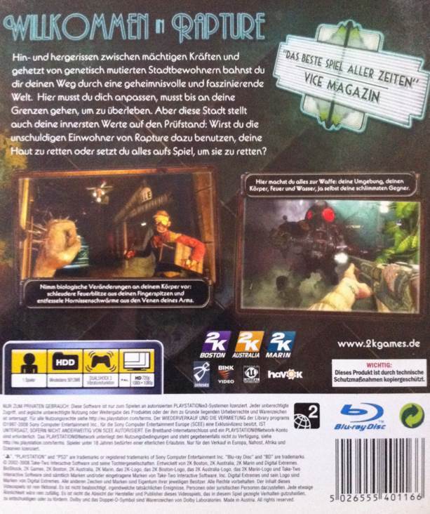 Bioshock - Sony PlayStation 3 (PS3) (2K Games - 1) video game collectible [Barcode 5026555401166] - Main Image 2