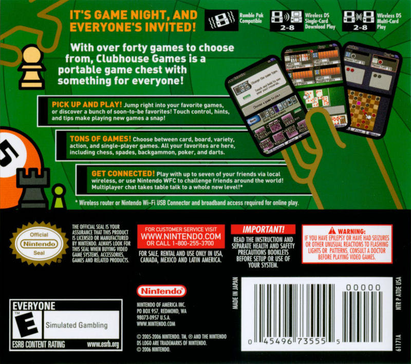 Clubhouse Games - Nintendo DS (Nintendo) video game collectible - Main Image 2