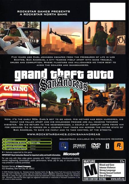Grand Theft Auto San Andreas - Microsoft Xbox (Rockstar Games - 2) video game collectible [Barcode 5026555241892] - Main Image 2