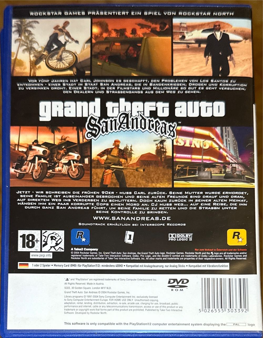 Grand Theft Auto: San Andreas - Sony PlayStation 2 (PS2) (Rockstar Games) video game collectible [Barcode 5026555303392] - Main Image 2