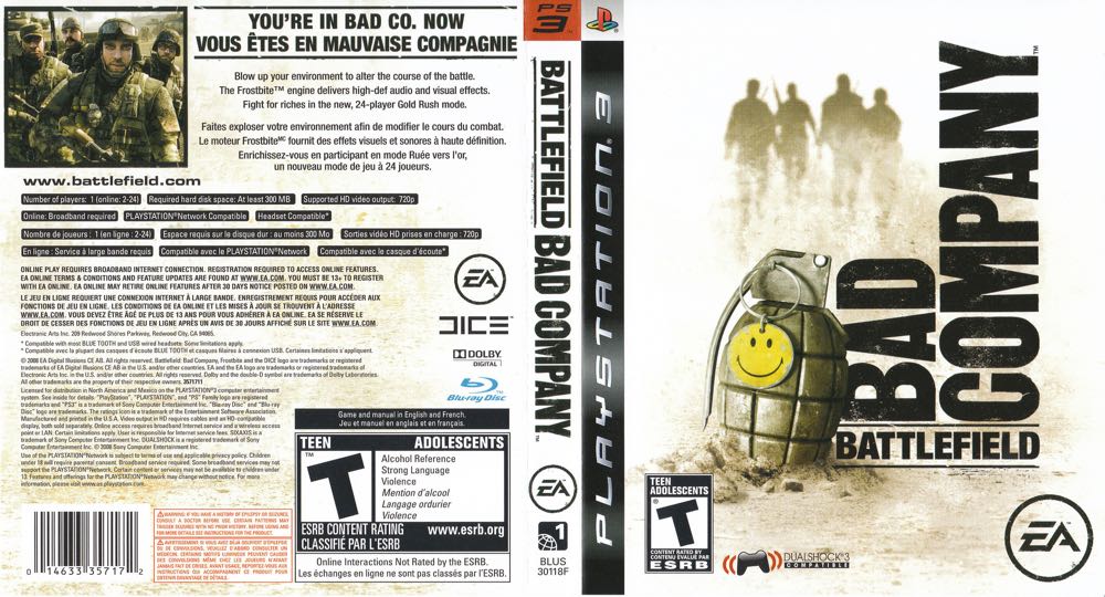 Battlefield: Bad Company - Sony PlayStation 3 (PS3) (Electronic Arts/EA Games - 1) video game collectible [Barcode 014633357172] - Main Image 3