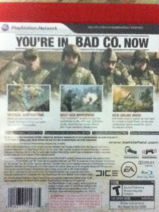 Battlefield Bad Company 1 - Sony PlayStation 3 (PS3) (Electronic Arts - 1) video game collectible [Barcode 5030936061429] - Main Image 2