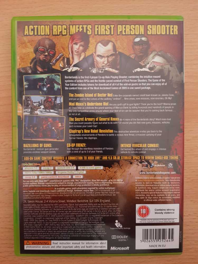 Borderlands - Microsoft Xbox 360 (2K Boston/2K - 4) video game collectible [Barcode 5026555252645] - Main Image 2