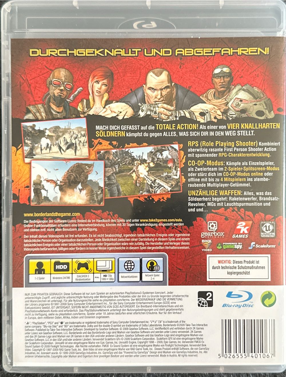 Borderlands - Sony PlayStation 3 (PS3) (Gearbox Software - 4) video game collectible [Barcode 5026555401067] - Main Image 2