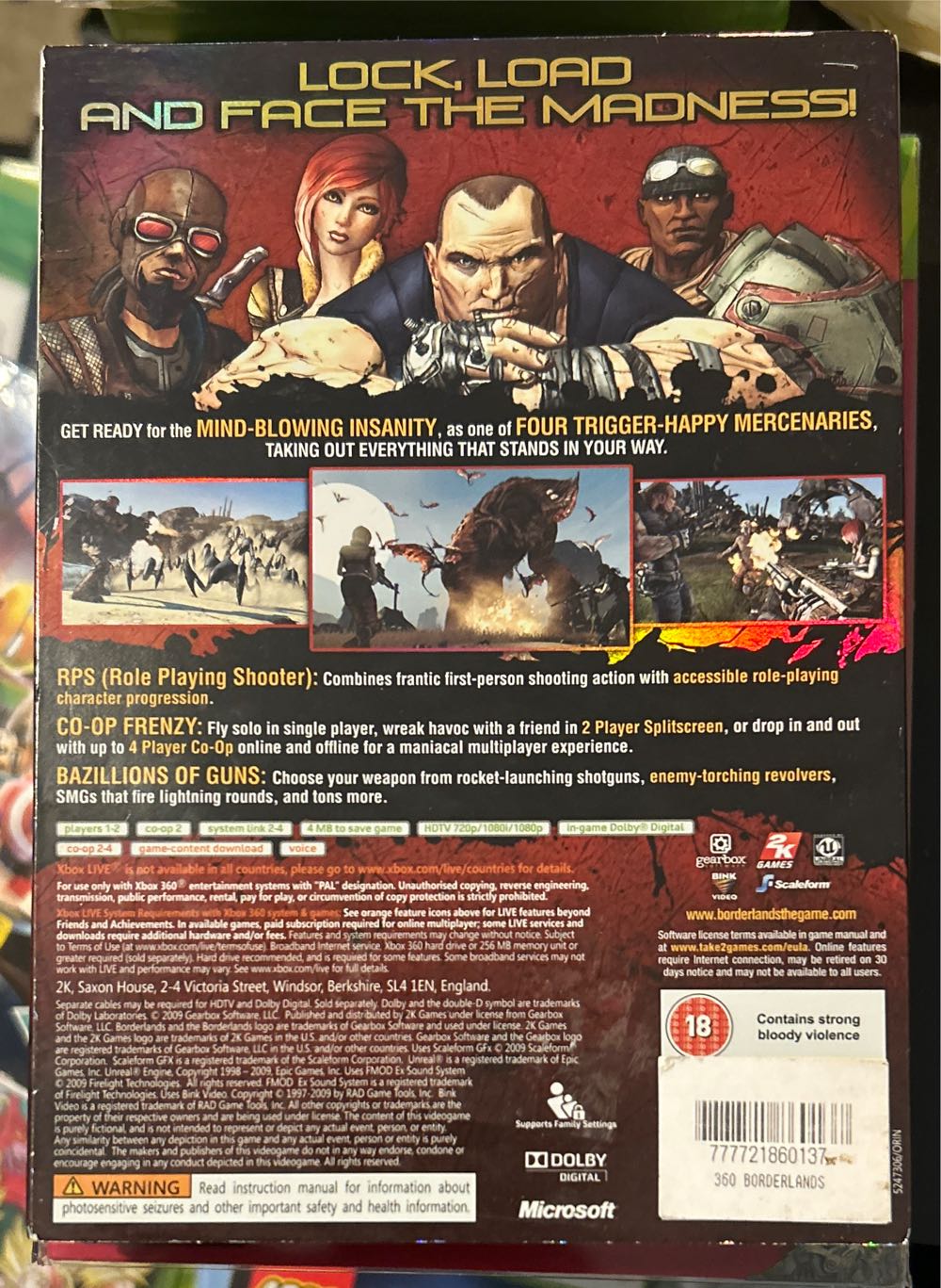 Borderlands (Slip Cover) - Microsoft Xbox 360 (2K Games) video game collectible [Barcode 777721860137] - Main Image 2