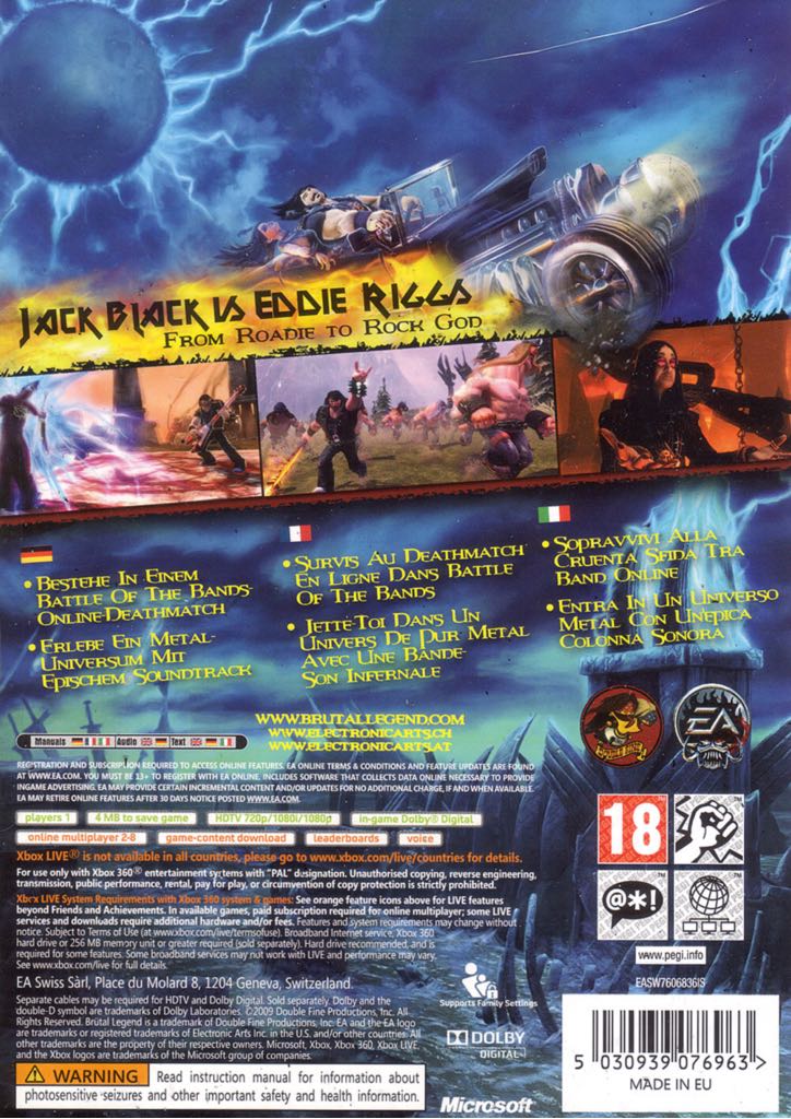 Brutal Legend - Microsoft Xbox 360 (Double Fine Productions - 1) video game collectible [Barcode 5030932076960] - Main Image 2