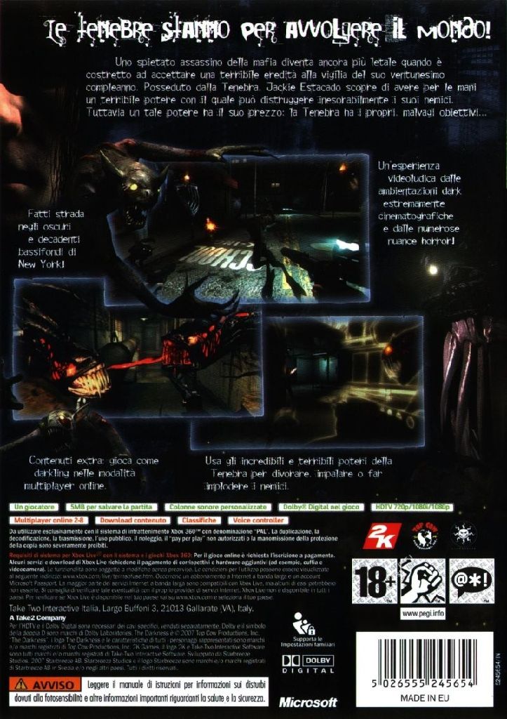 The Darkness - Microsoft Xbox 360 (2K Games - 1) video game collectible [Barcode 1026535245678] - Main Image 2