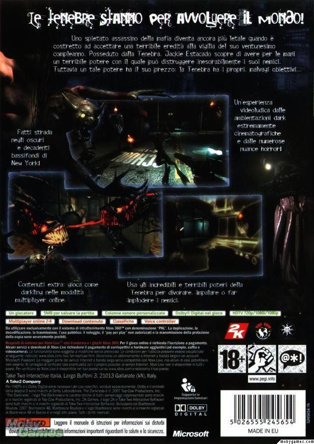 The Darkness - Microsoft Xbox 360 (2K Boston/2K - 1) video game collectible [Barcode 5026555245661] - Main Image 2