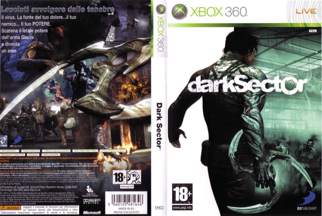 Dark Sector - Microsoft Xbox 360 (D3 Publisher - 10) video game collectible [Barcode 5060125482780] - Main Image 2