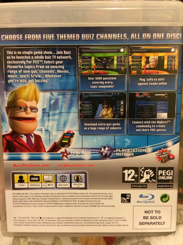 Buzz Quiz Tv - Sony PlayStation 3 (PS3) video game collectible - Main Image 2