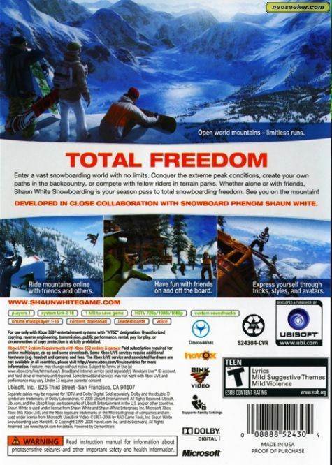 Shaun White Snowboarding - Nintendo Wii (4) video game collectible [Barcode 3307211605169] - Main Image 2