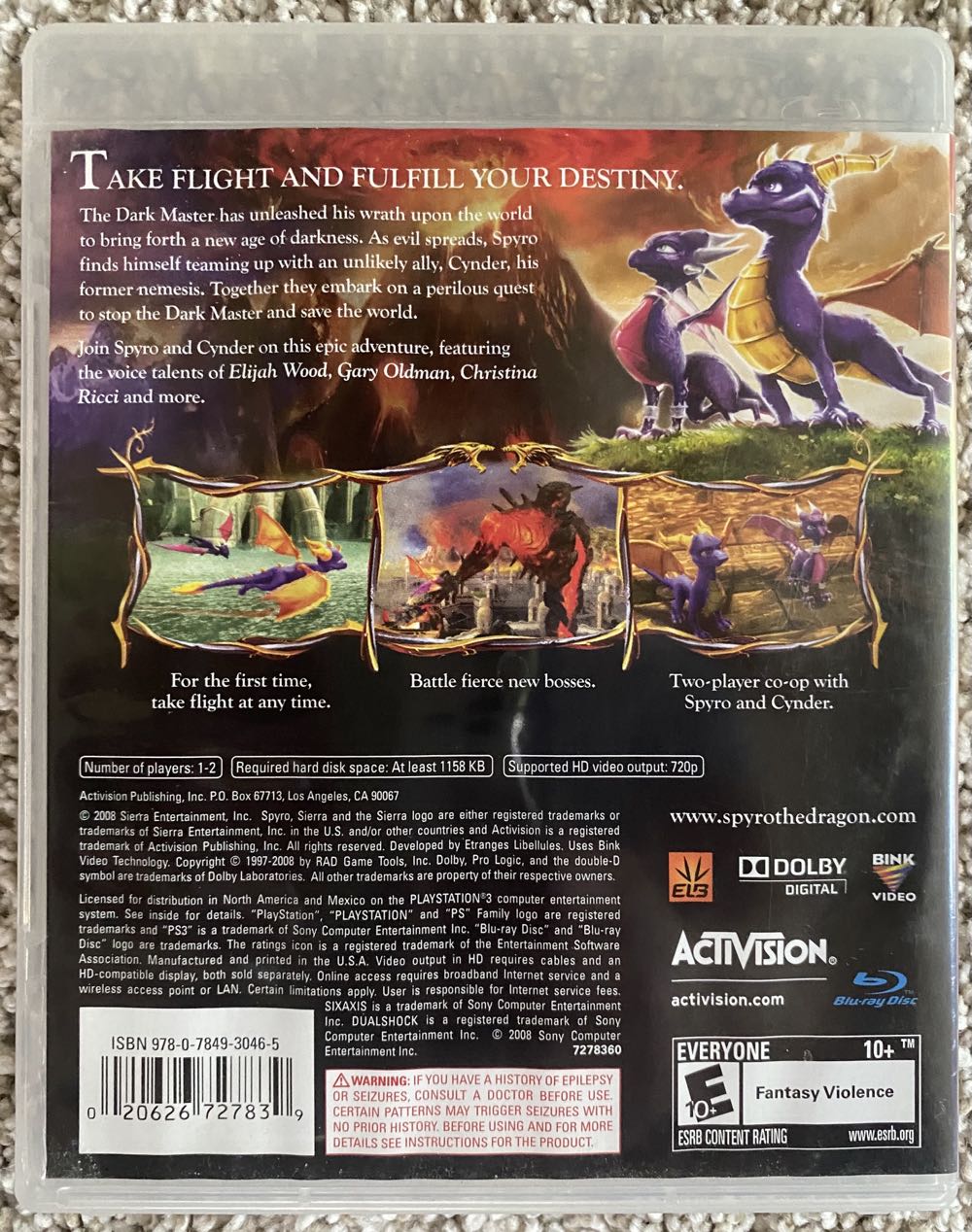 The Legend of Spyro: Dawn of the Dragon - Sony PlayStation 3 (PS3) (Activision - 2) video game collectible [Barcode 020626727839] - Main Image 2