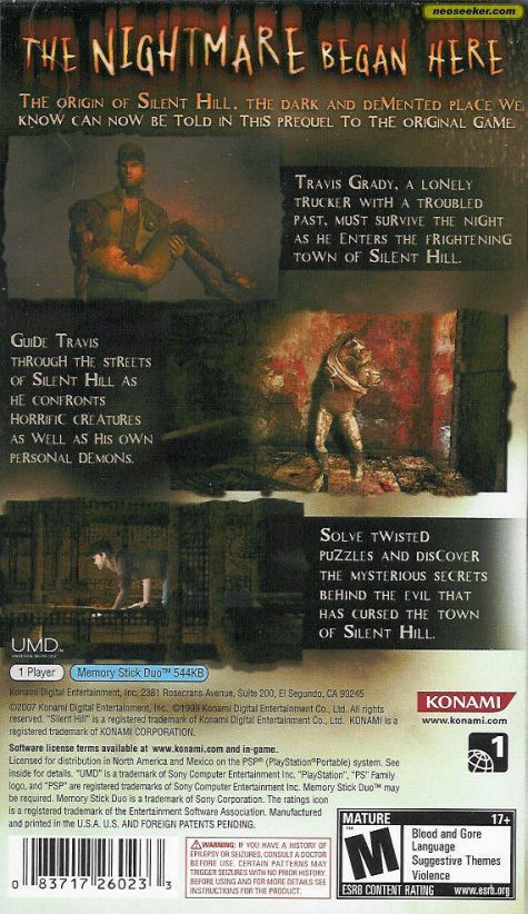 Silent Hill Origins - Sony PlayStation Portable (PSP) (Konami - 1) video game collectible [Barcode 4012927061282] - Main Image 2