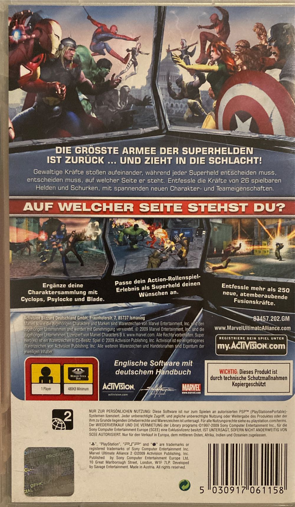 Marvel Ultimate Alliance 2 - Sony PlayStation Portable (PSP) video game collectible [Barcode 5030917061158] - Main Image 2