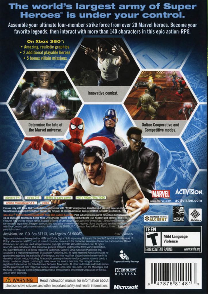 Marvel: Ultimate Alliance 2 - Microsoft Xbox 360 (Activision Blizzard - 4) video game collectible [Barcode 5030917061189] - Main Image 2